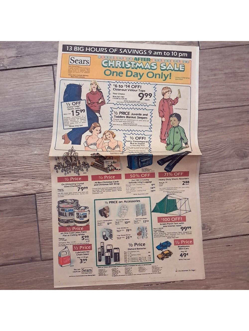 Vintage Sears SUNDAY INSERT Newspaper AD sales flyer December 1981 advertisement